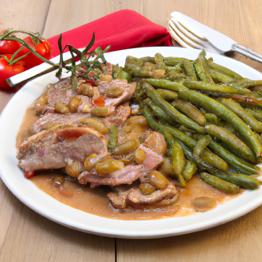 Palette De Porc Aux Haricots Rouges Plats Plats En Sauce